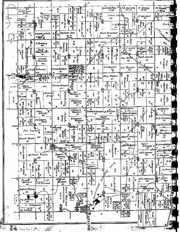 Eaton County Plat Map Manitowoc County, Wisconsin Genealogy 1893 EATON PLAT MAP Bottom half