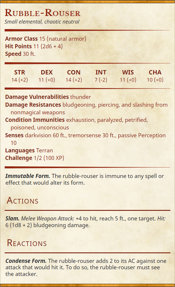 RubbleRouser 2Minute Tabletop