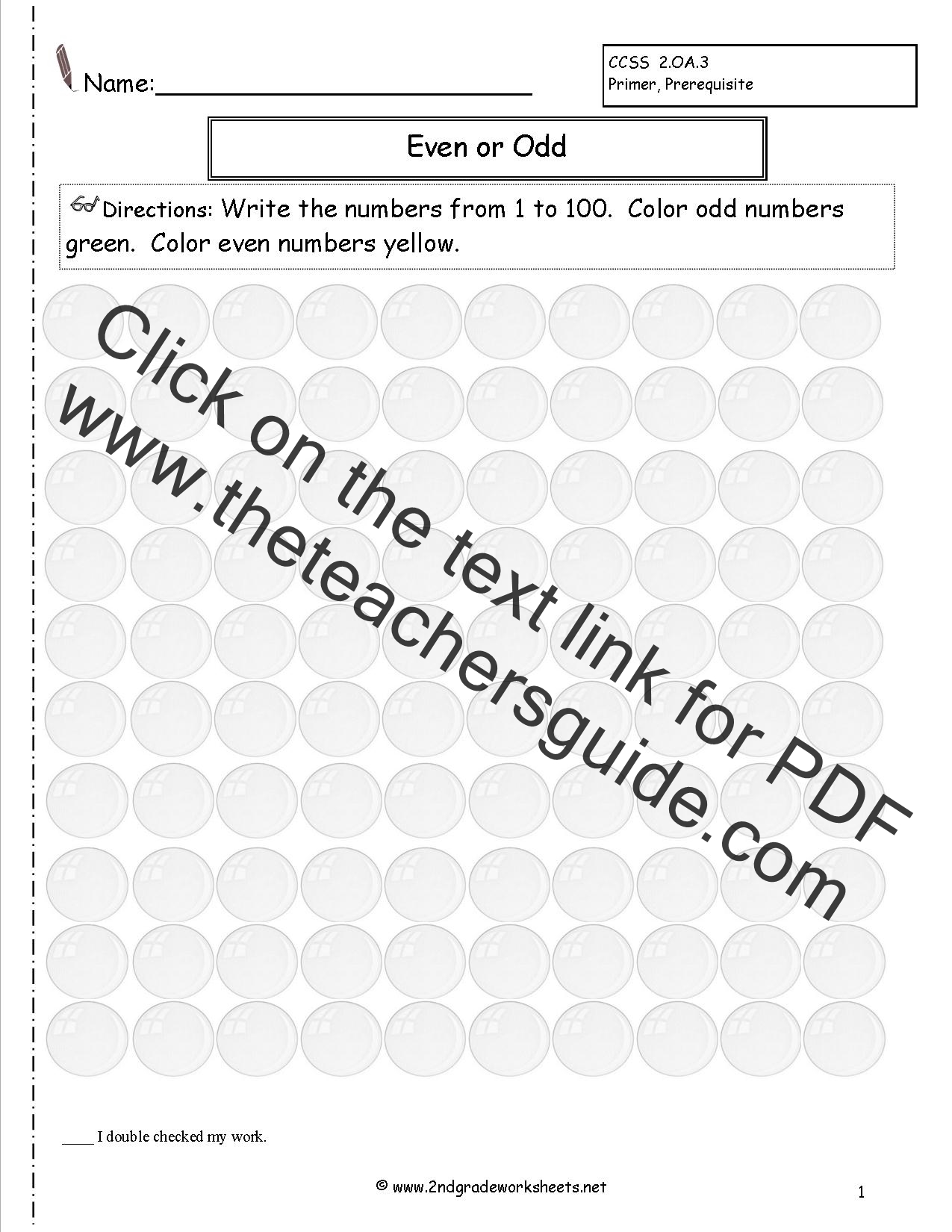 Even and Odd Numbers Worksheets