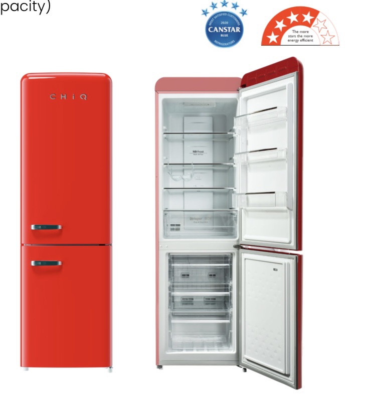 CHiQ 231L Retro Bottom Mount Fridge Red CRBM228NR 2NDS Appliances