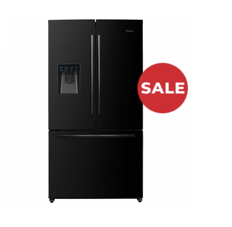 Hisense 577L French Door Fridge with Water Dispenser Black Steel
