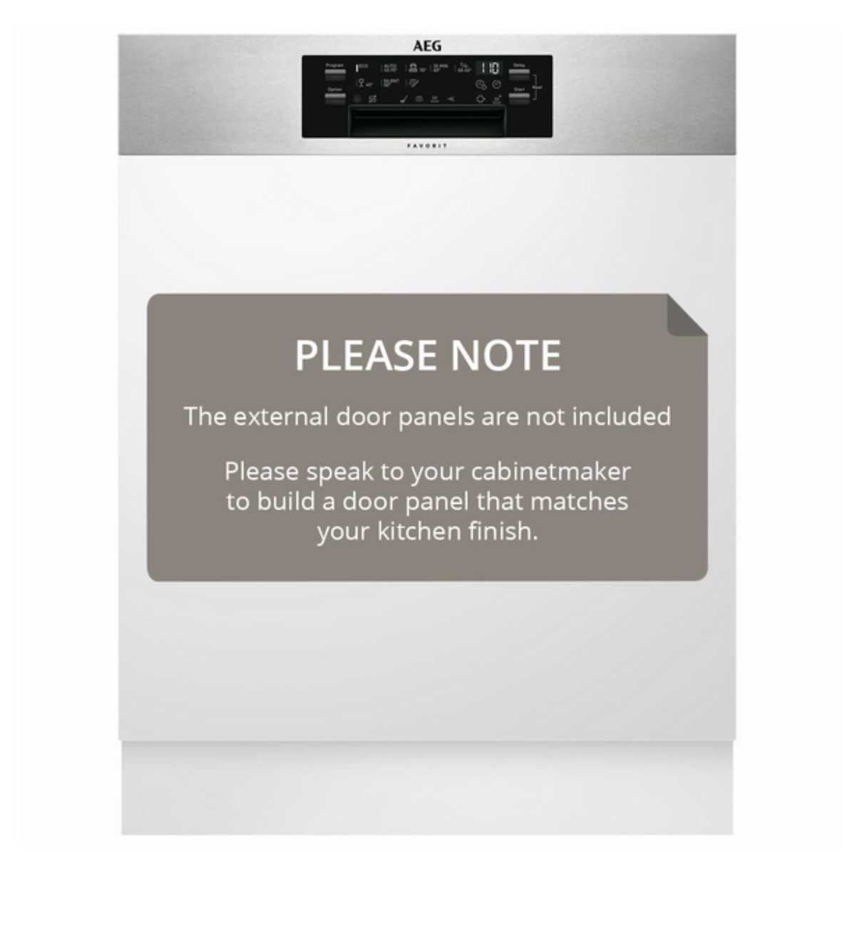 AEG SemiIntegrated Dishwasher FEE83701PM 2NDS Appliances Factory Outlet