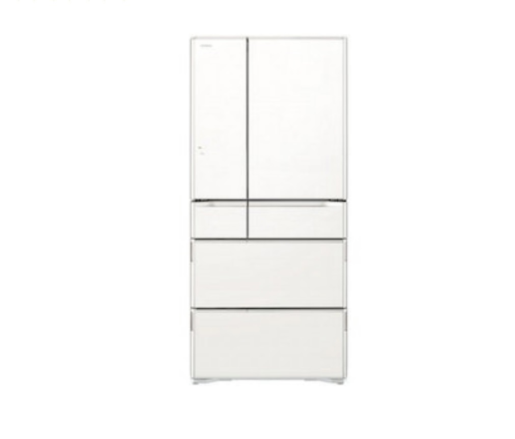 Hitachi 670L Multi Drawer Glass Finish French Door Fridge White