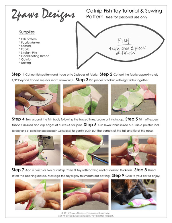 Catnip Fish Toy Tutorial 2paws Designs