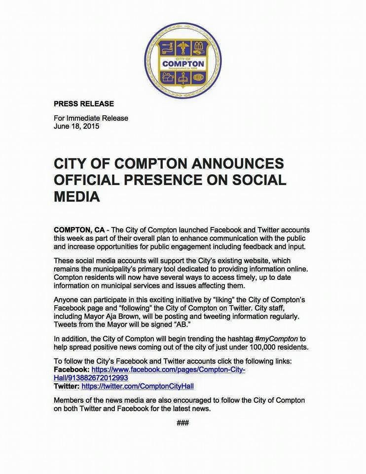 City of Compton State of the City is today 2UrbanGirls