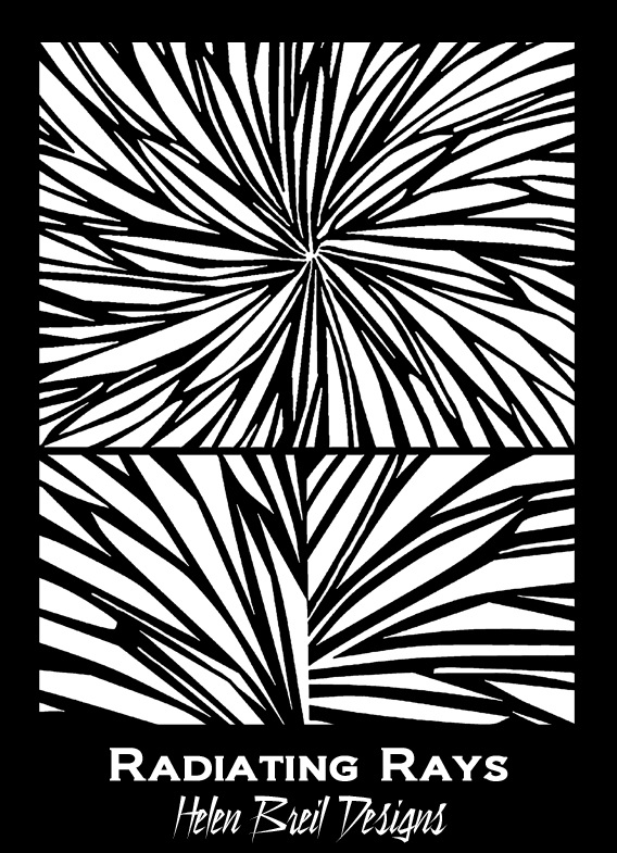 Silk Screen Stencils by Helen Breil Radiating Rays • 2wards Polymer Clay