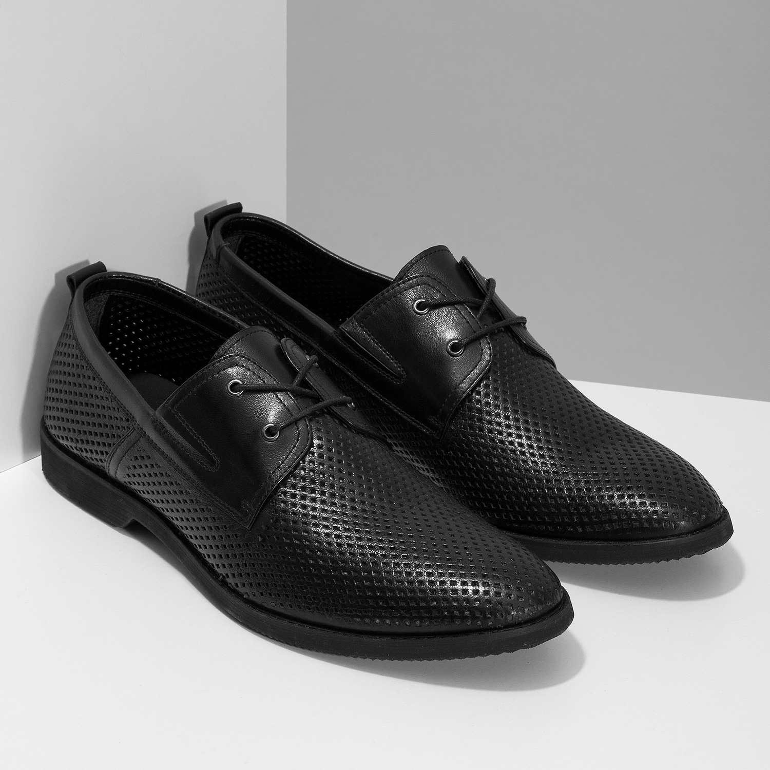 Leather shoes with perforations All Shoes Bata