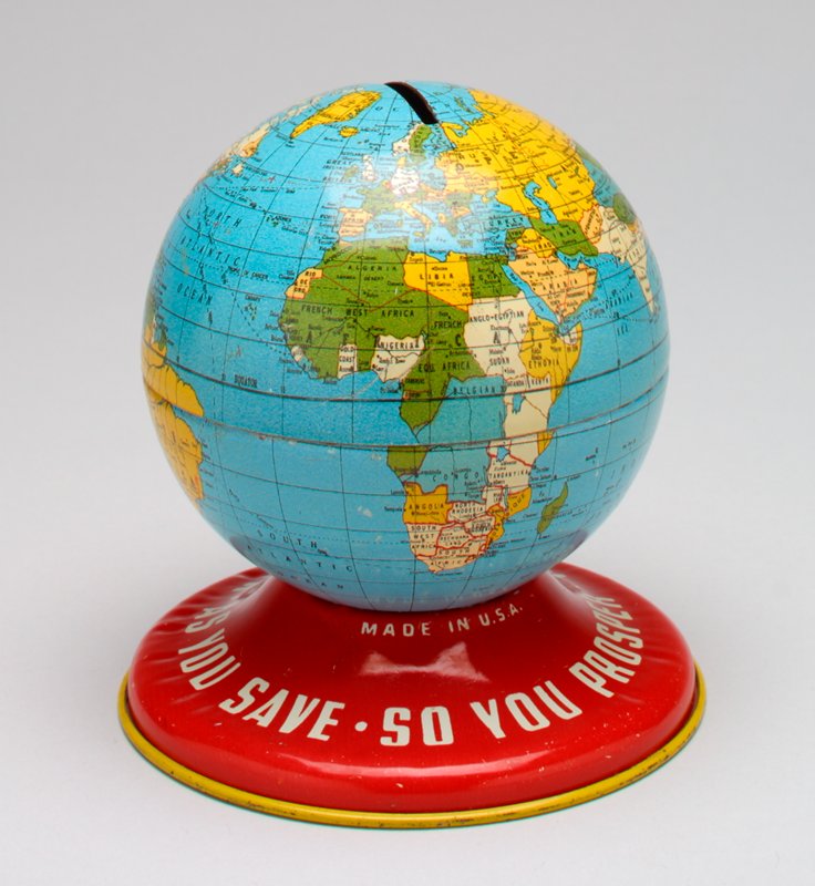 "Globe Bank" still bank, Ohio Art Co. Mia