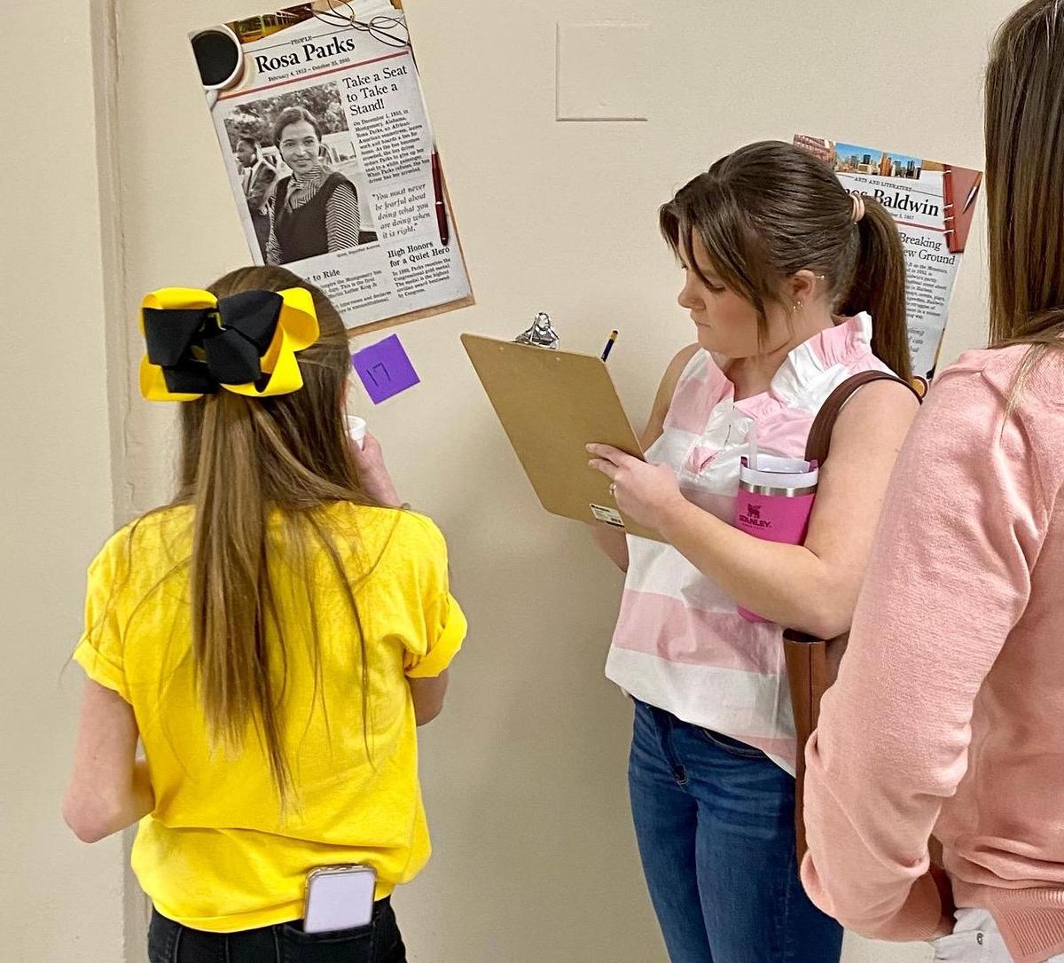 Families enjoy student projects at Winter Gallery Walk Pine Ridge