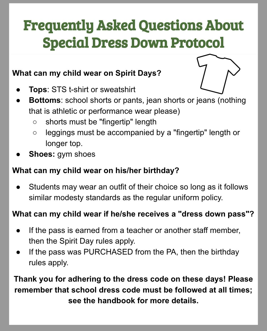 Dress Code St Theresa School