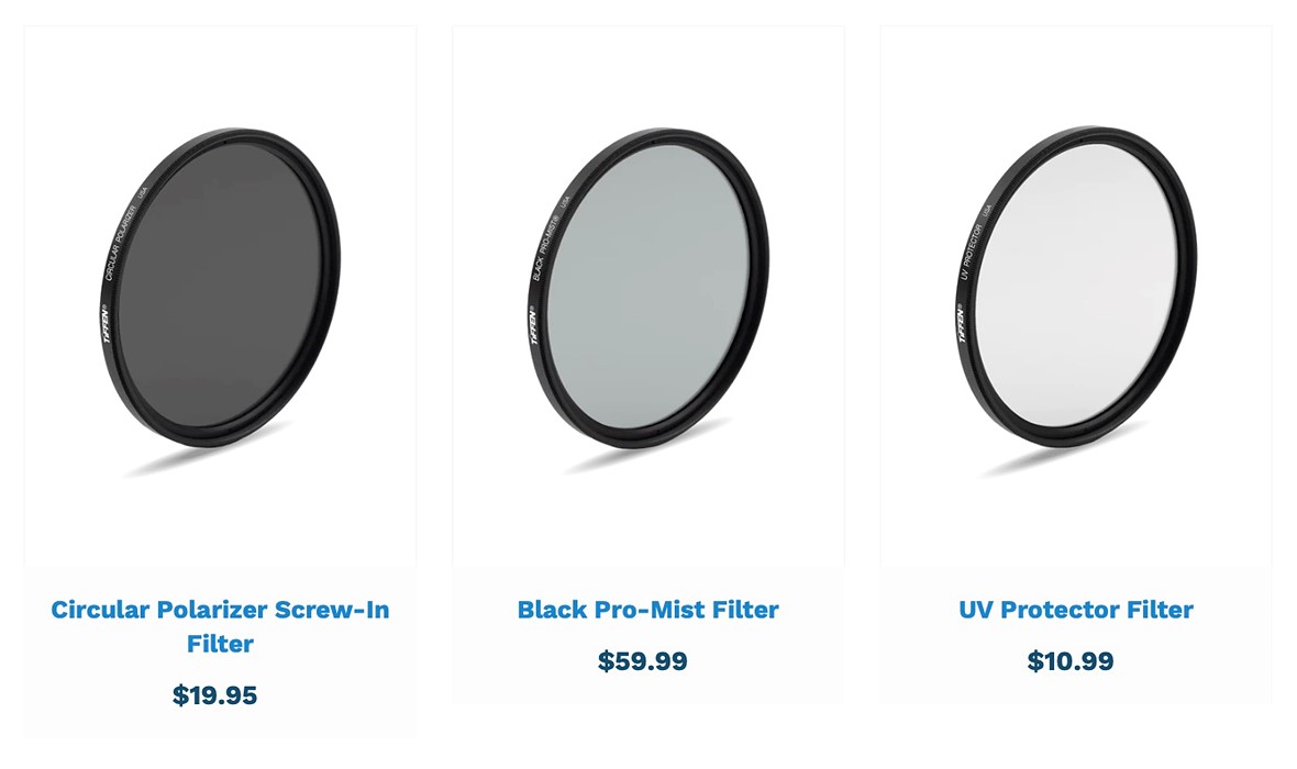 Tiffen's new 39mm UV, CP and Black ProMist filters are perfect match