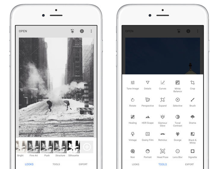 Snapseed app updated with new interface and presets, adds perspective tool to iOS