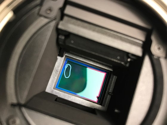 Sensor scratch/smudge on 80D sensor (never touched it