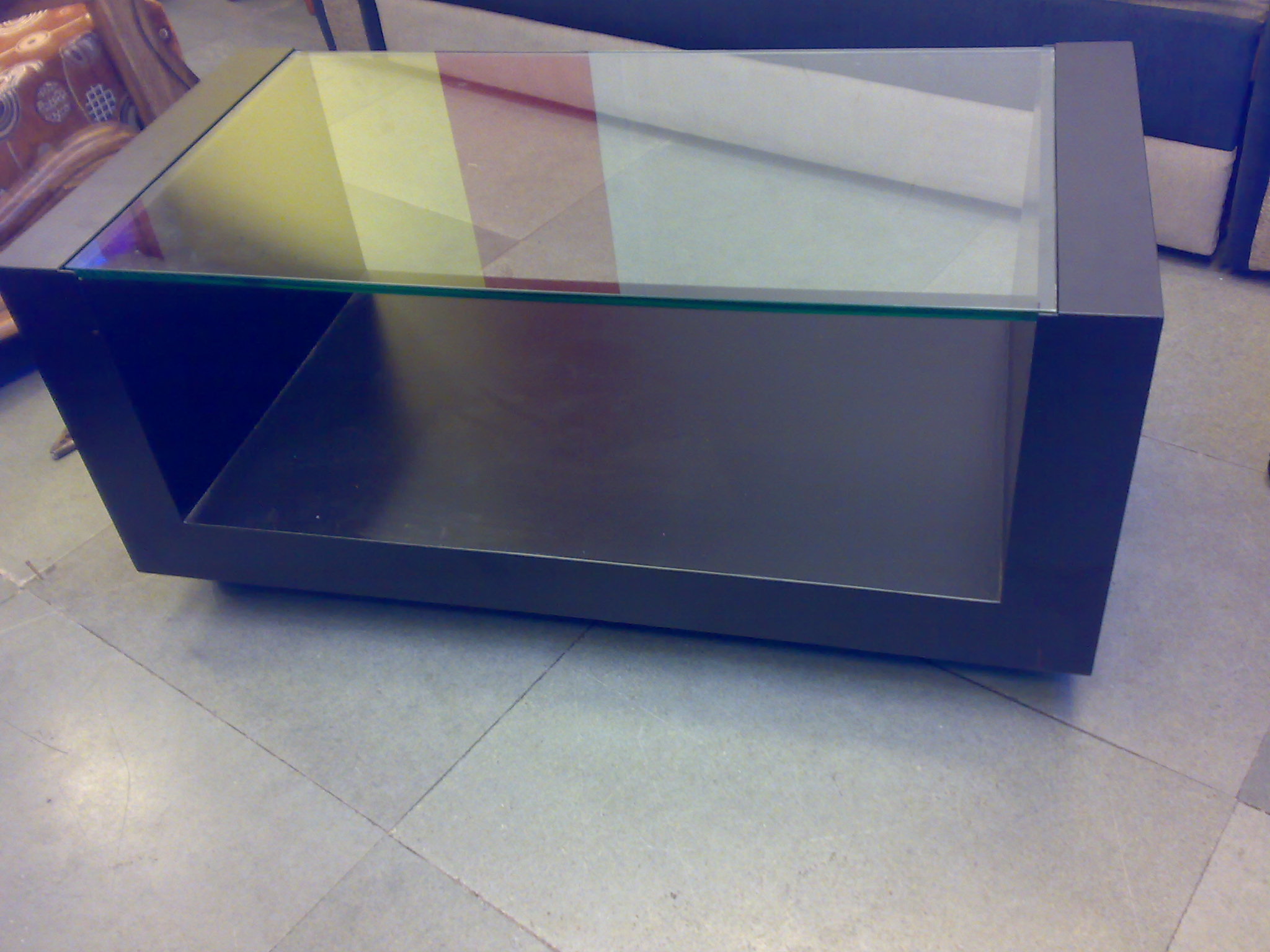 Indian Plywood Veneer Glass Center Table, कांच का सेंटर टेबल, ग्लास