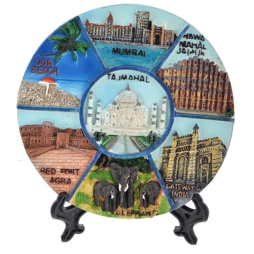 Printed Ceramic Plate 7 Wonder Of India, for Interior Decor at Rs 2500