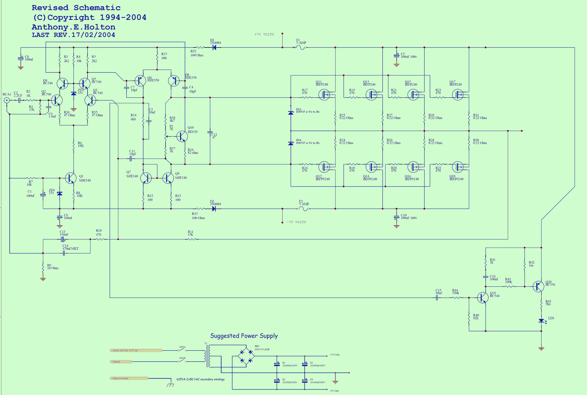 400W Mosfet Amplifier Circuit Electronics Projects Circuits