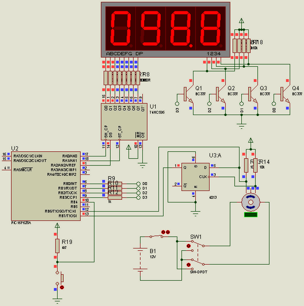 Encoder, angle measurement CCS C Pic16f628 sample application