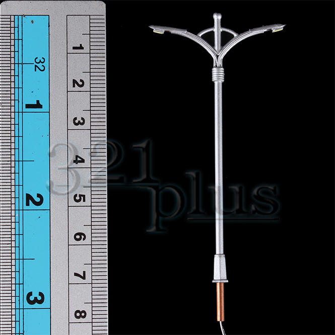 10 pcs N Scale Street Lights LED 3V DC double armed N Scale Lighting 1