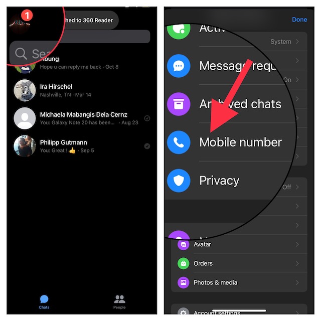 Remove Phone Number from Messenger on iPhone and Android