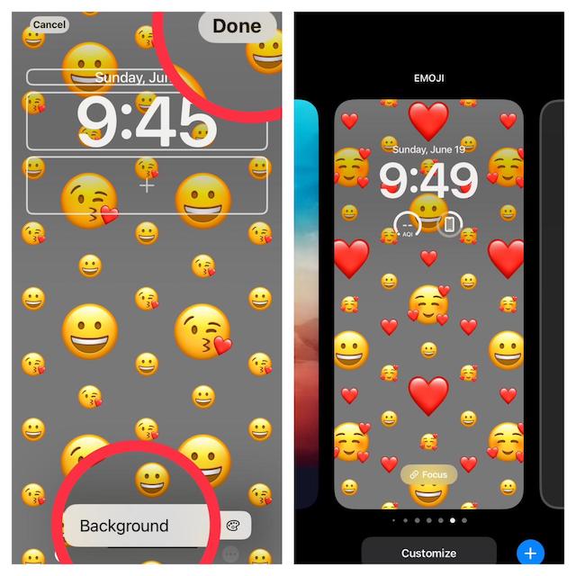 Create Emoji Lock Screen Wallpaper on iPhone in iOS iOS 17