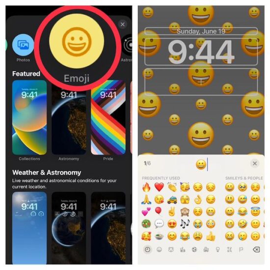 Create Emoji Lock Screen Wallpaper on iPhone in iOS iOS 17