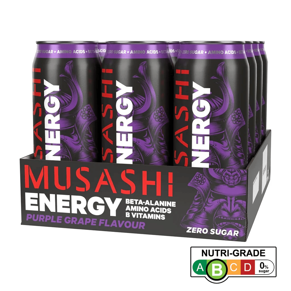 Musashi Energy Drink 500ml x 12 (Purple Grape) Focus Performance E