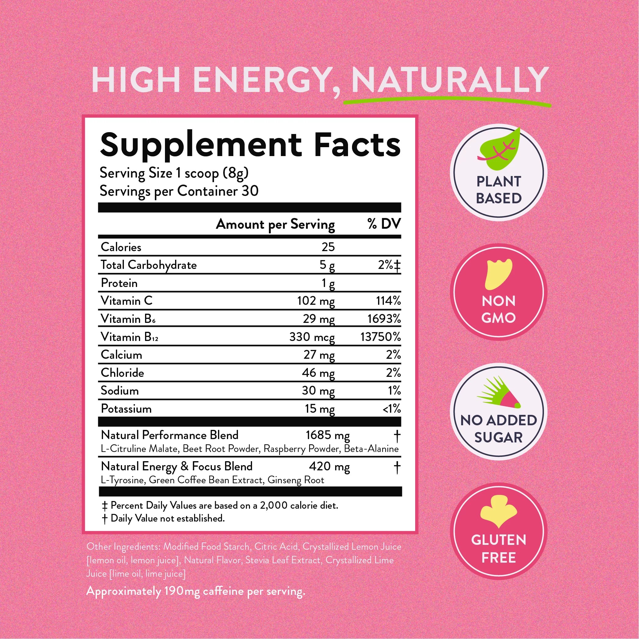 Raspberry Lemonade High Energy PreWorkout 360 Nutrition