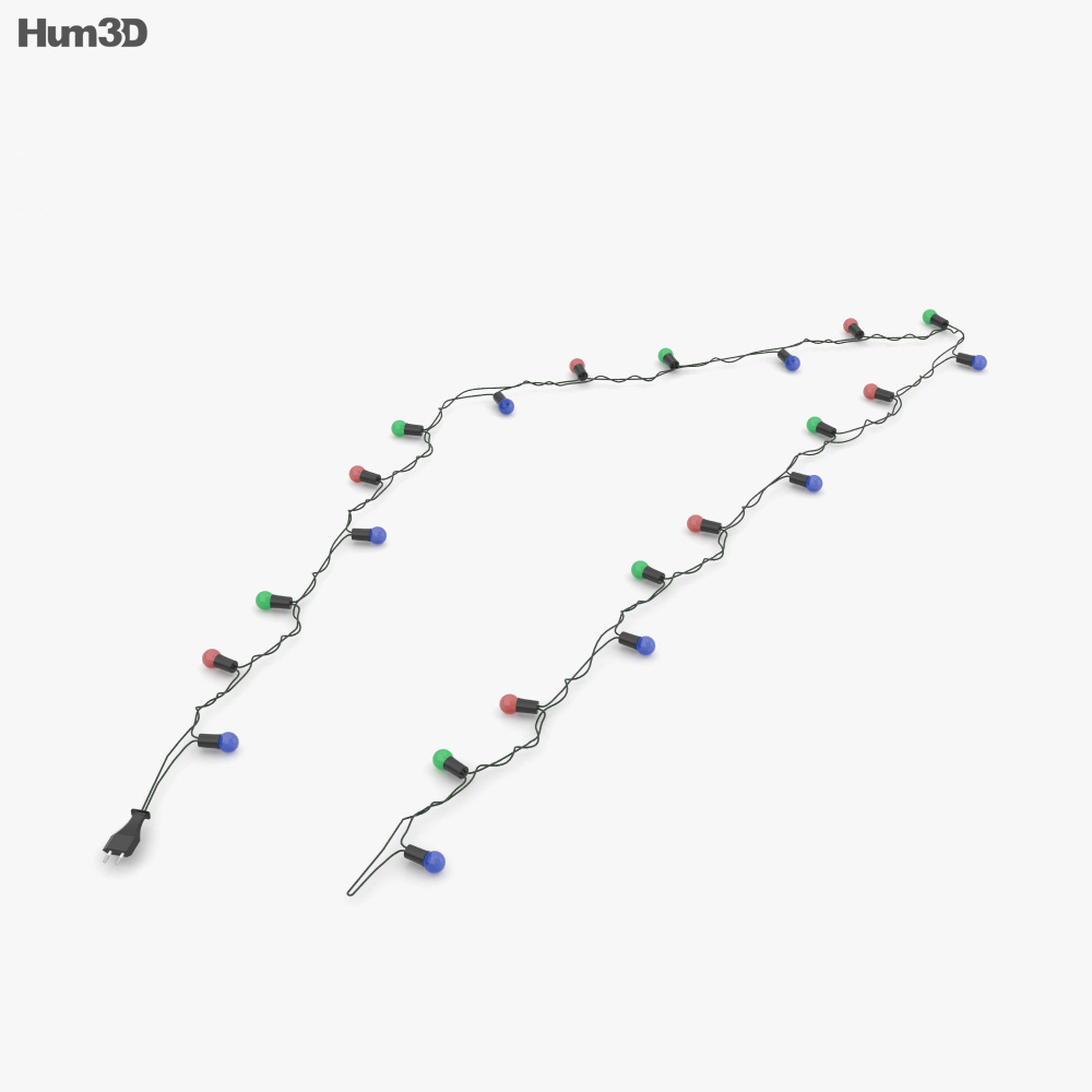 Christmas String Lights 3D model Download Decoration on