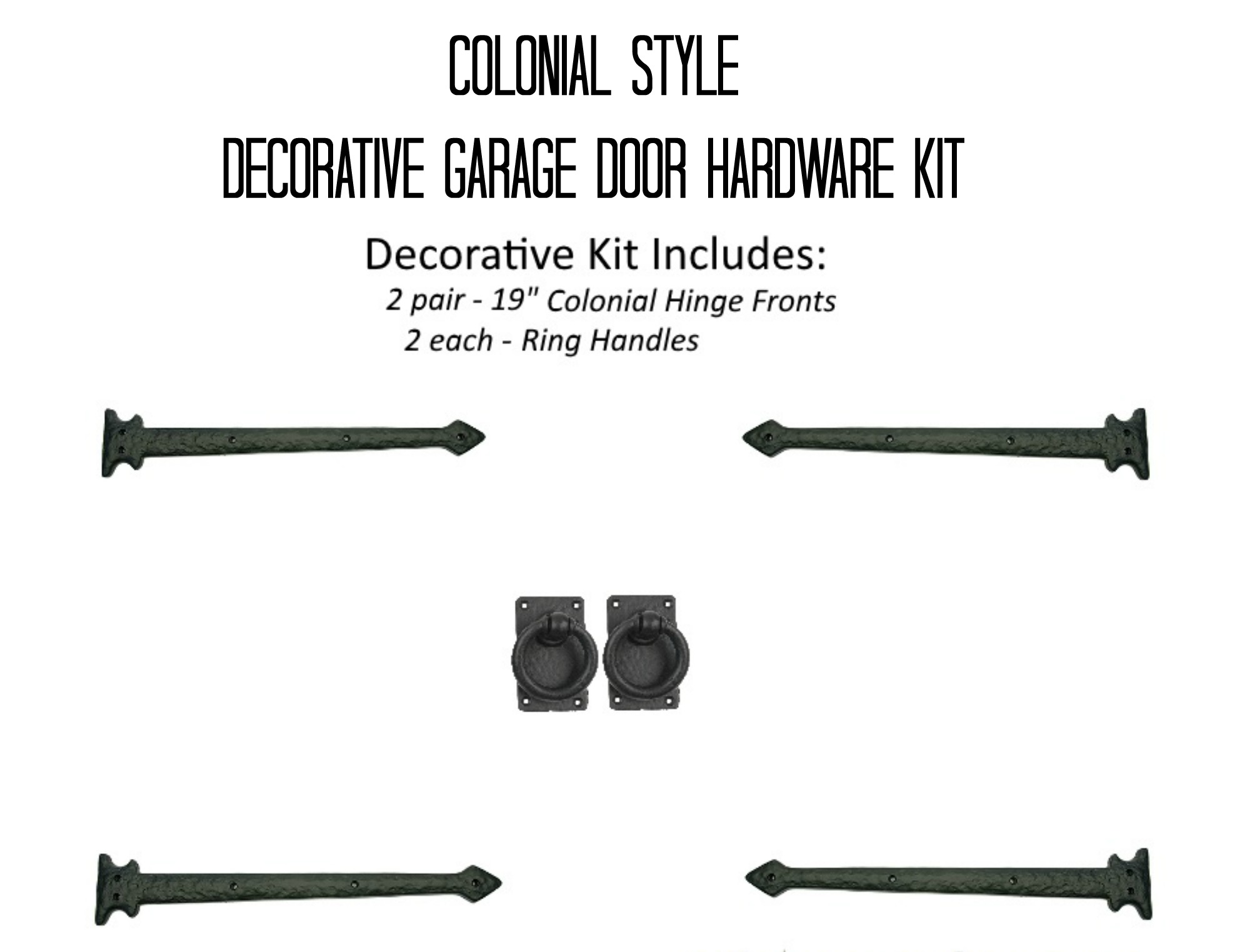 Colonial Style Decorative Garage Door Hardware Kit 360 Yardware