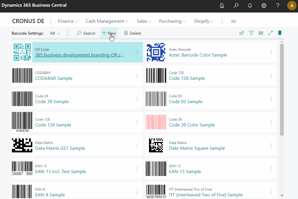 Barcode Generator for Microsoft Dynamics 365
