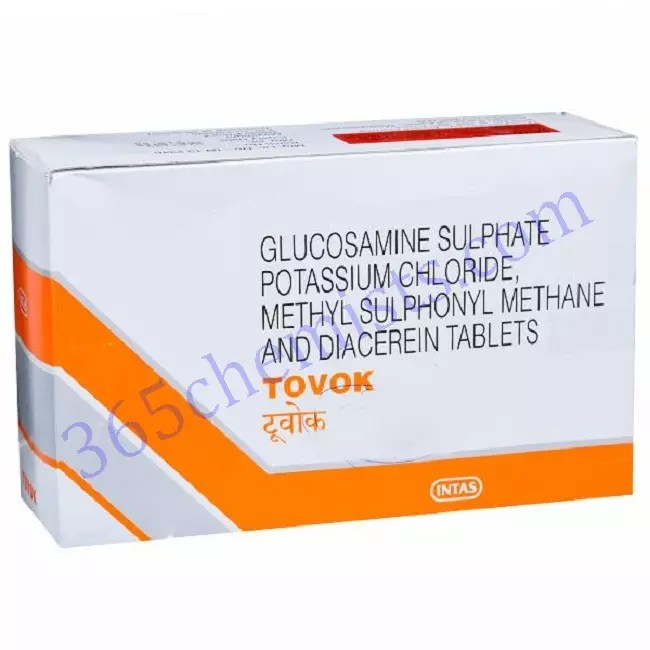 Tovok 20 Tablet Glucosamine (750mg) + Diacerein 365chemists