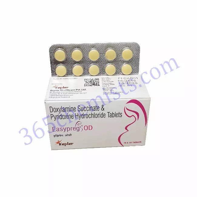 Easypreg OD Tablet Doxylamine /Vitamin B6 (Pyridoxine) 365chemists