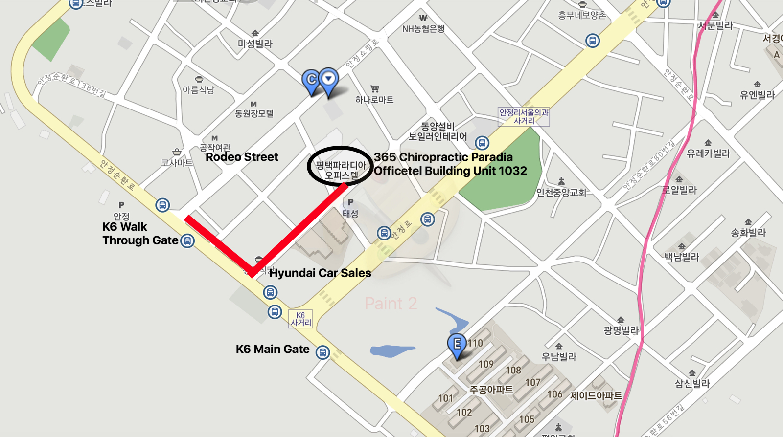 Direction to 365 chiropractic in Pyeongtaek 365 Chiropractic South Korea