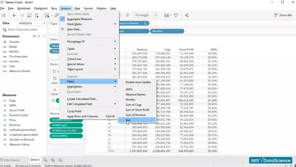 How to Display Totals in Tableau 365 Data Science