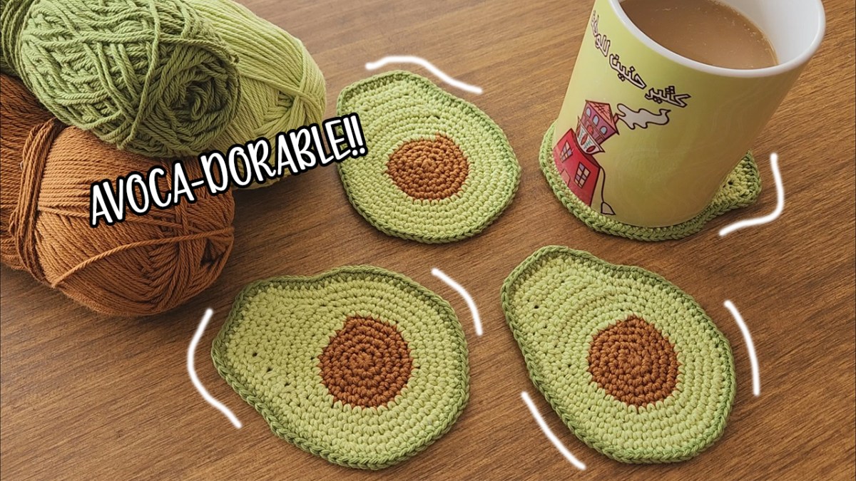 Avocado Crochet Coaster Free Pattern + Video Tutorial 365 Days of Dana