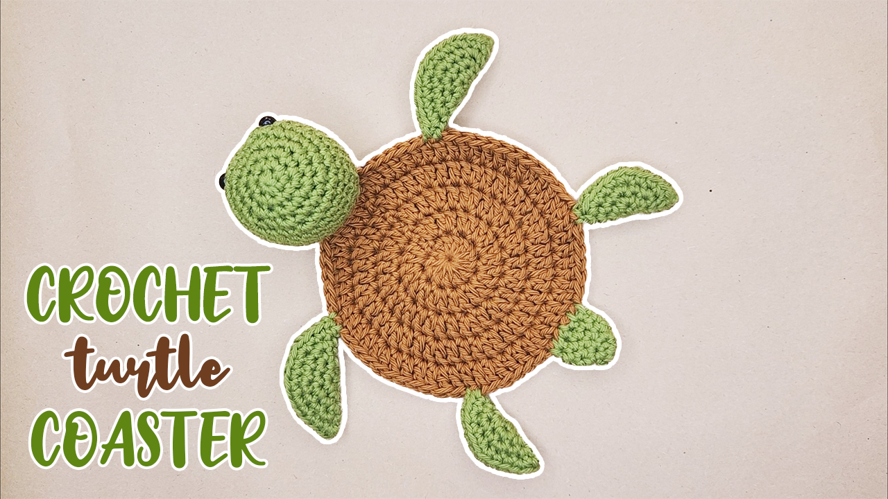 Crochet Turtle Coaster Free Pattern + Video Tutorial 365 Days of Dana