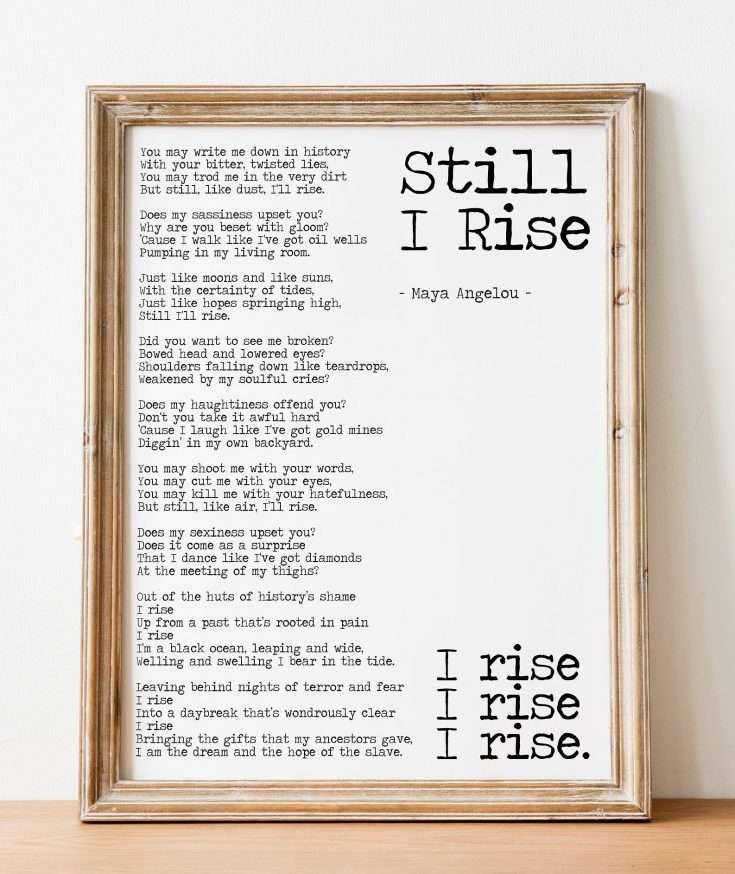 Still I Rise Maya Angelou Poem 365 Gift Guide