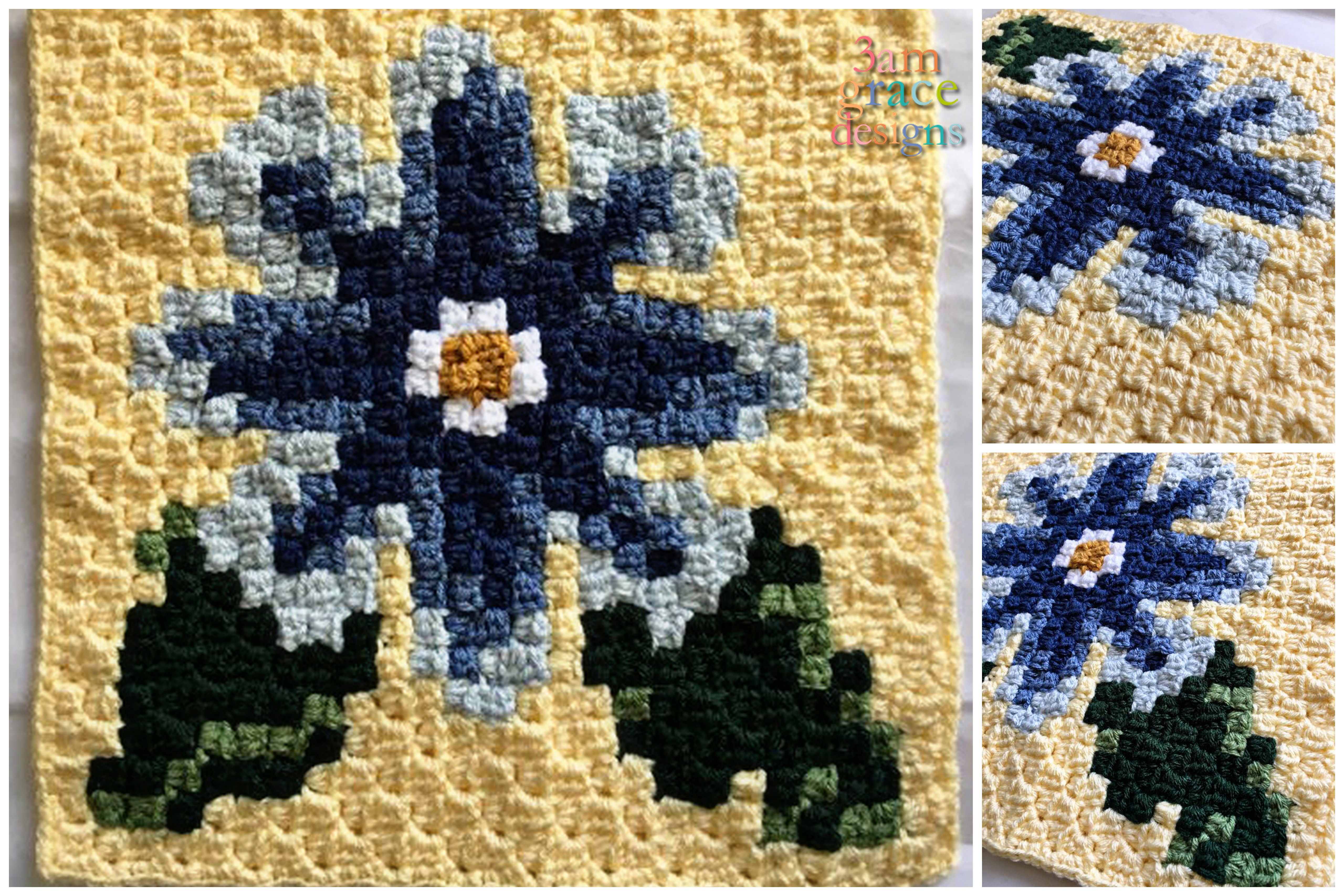 Nature Blanket C2C CAL Week 12 Free Crochet Pattern 3amgracedesigns