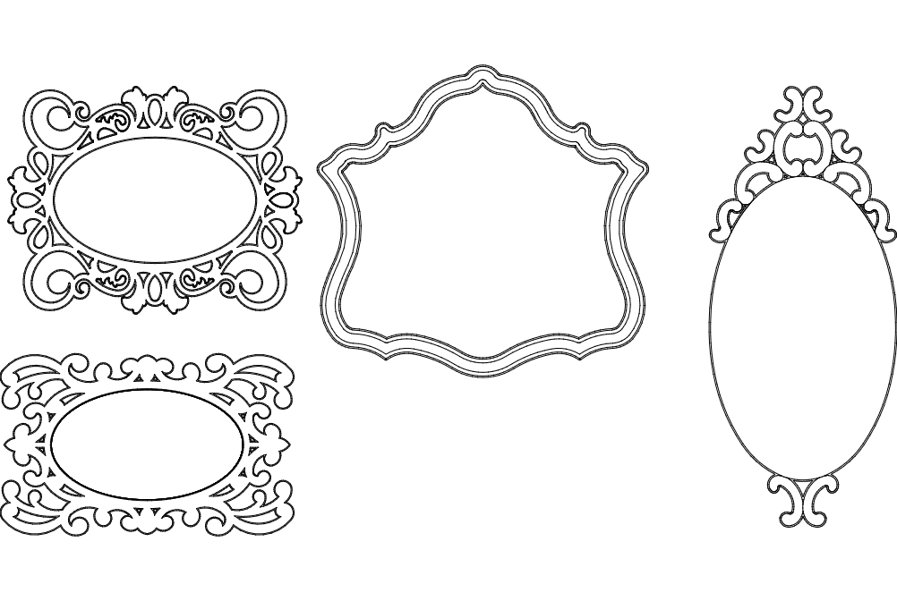 Mirror Frames Simple Designs dxf File Free Download 3axis.co