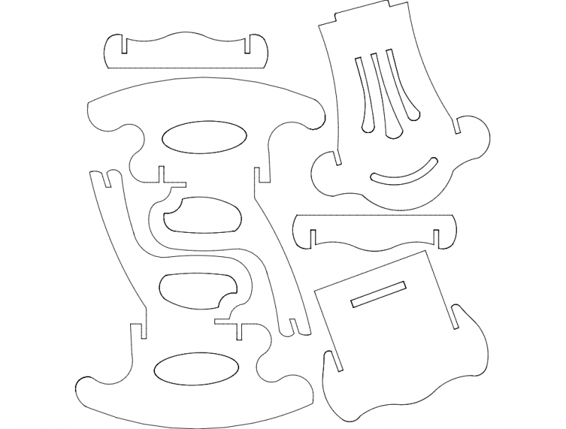 Rocking Chair S6 dxf File Free Download 3axis.co