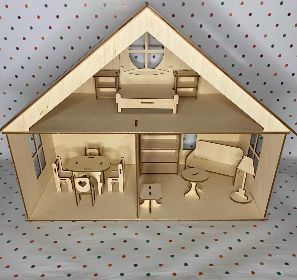 Laser Cut Dollhouse With Furniture Free Vector cdr Download 3axis.co