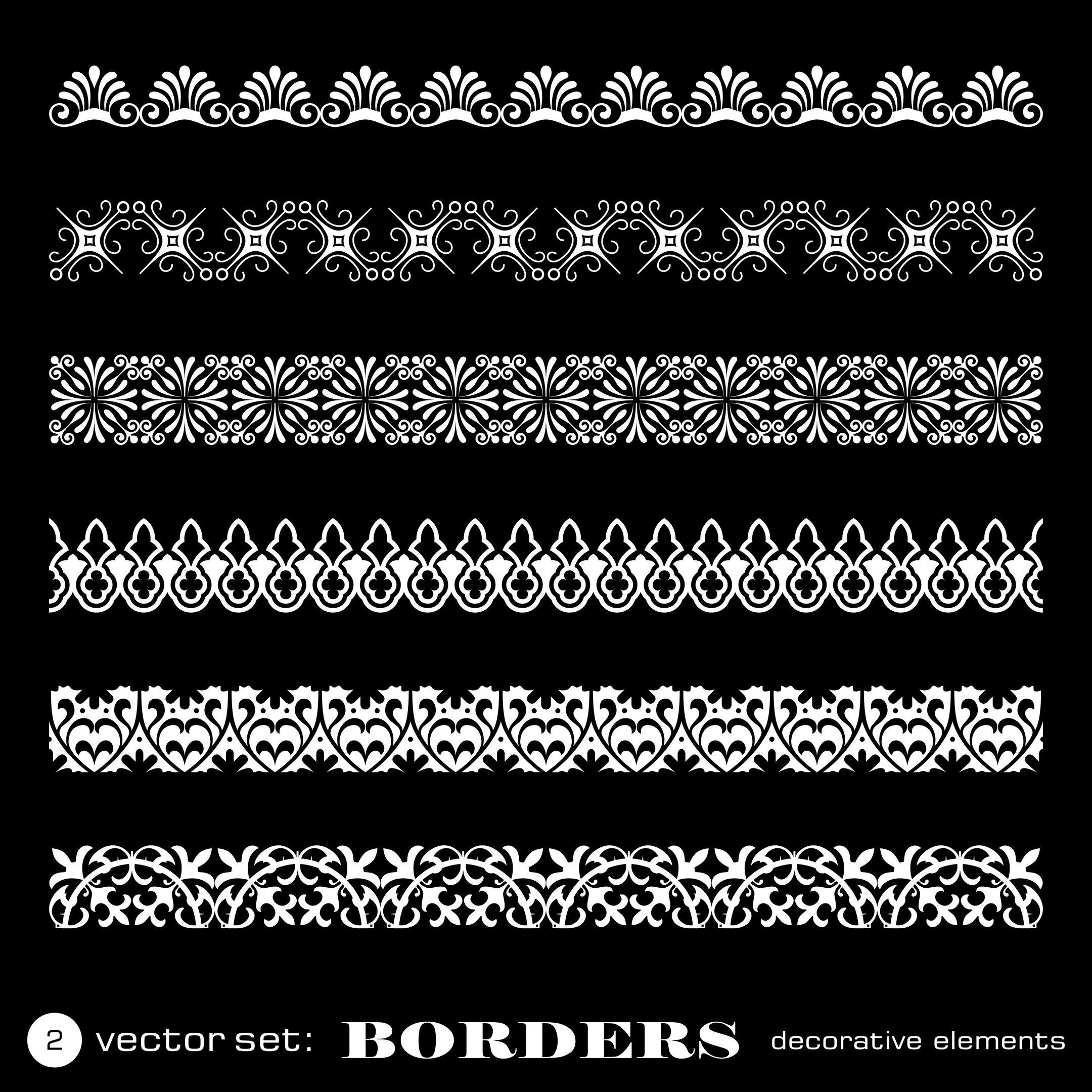 Set of Floral Decorative Borders (.eps) Free Vector Download 3axis.co