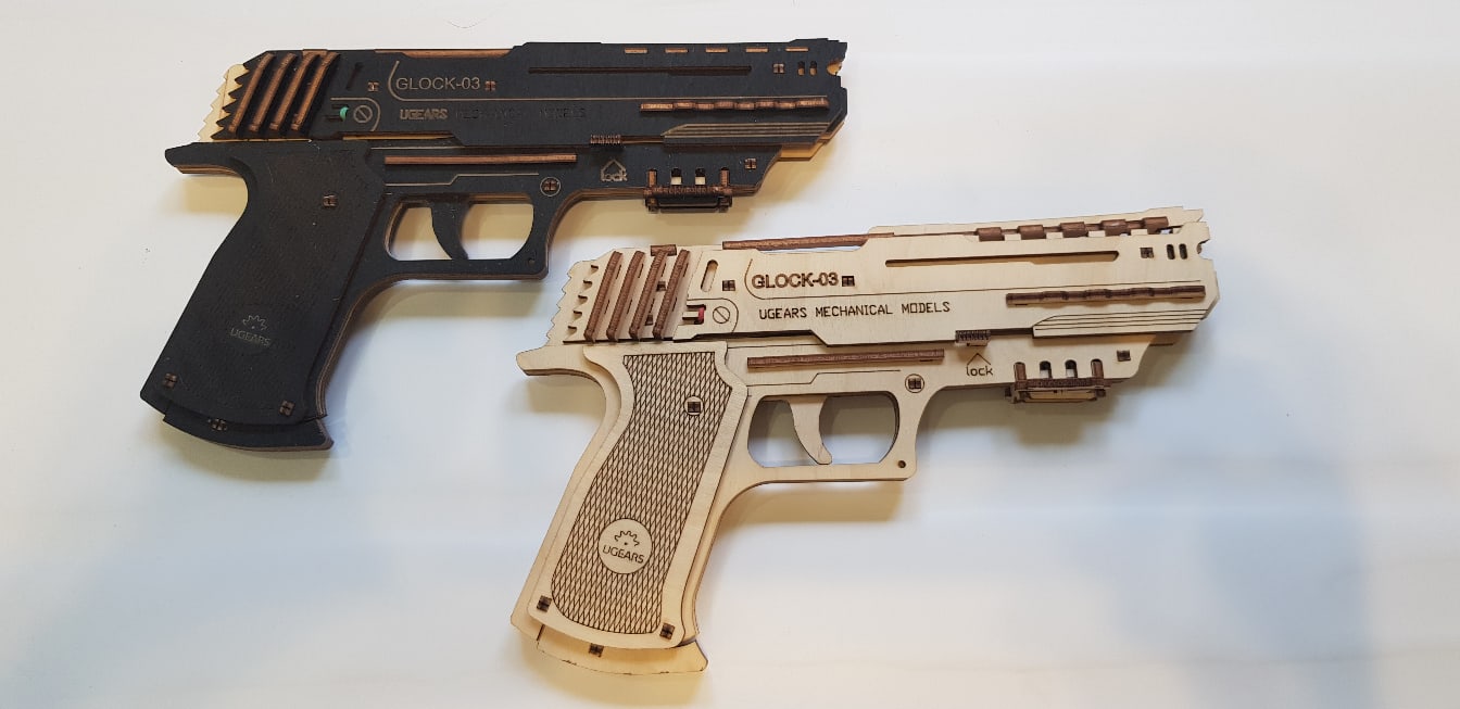 Laser Cut Rubber Band Gun 3mm Plywood Free Vector cdr Download 3axis.co