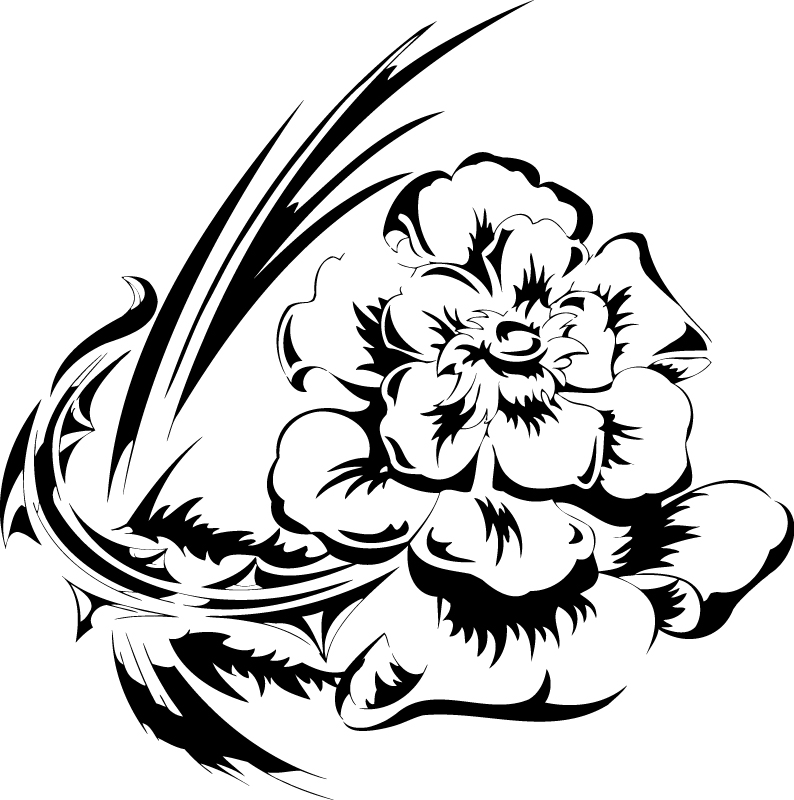 Flowers Vector illustration Tattoo Design Illustration (.ai) vector
