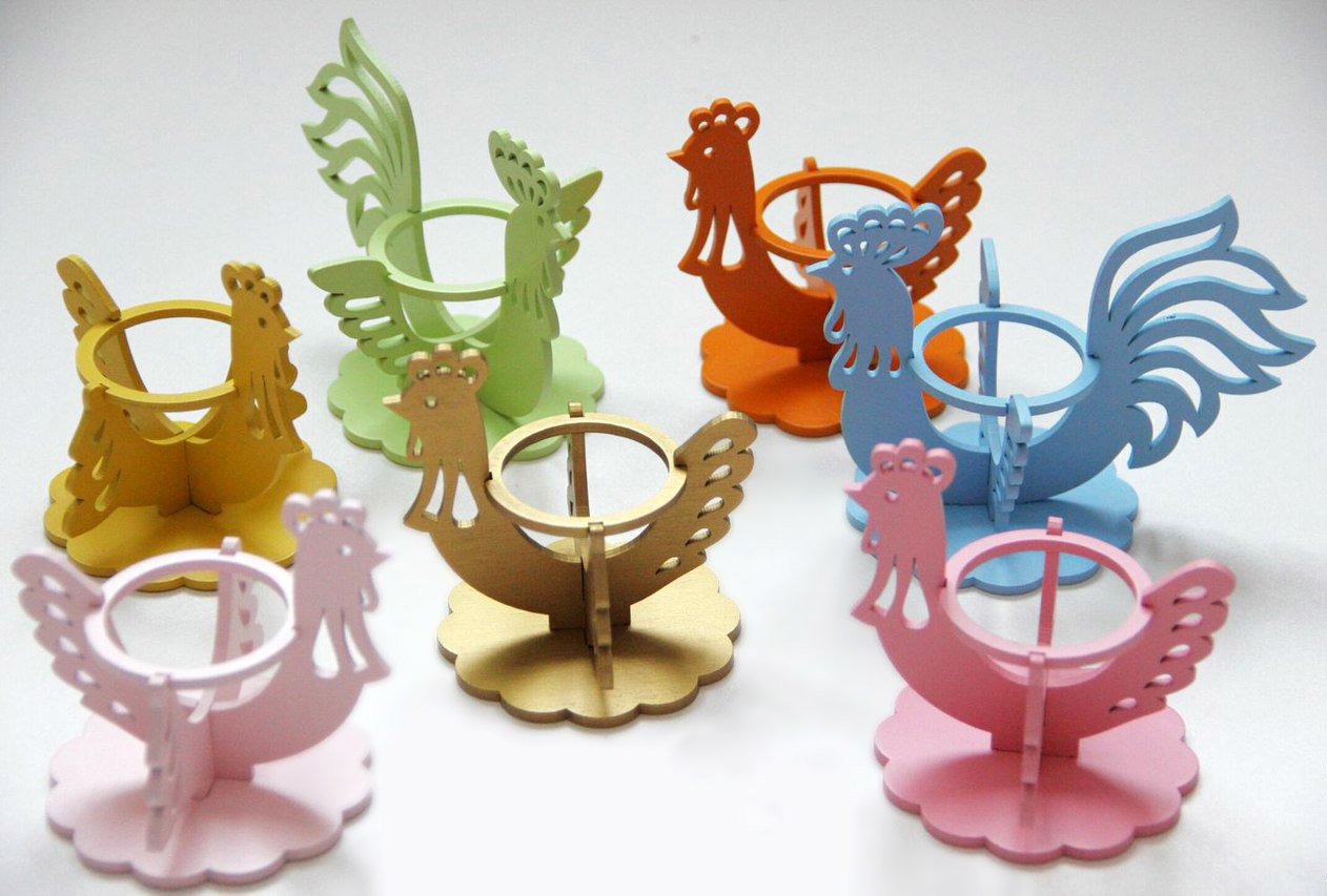 Laser Cut Easter Egg Holder Stand Chicken Free Vector cdr Download