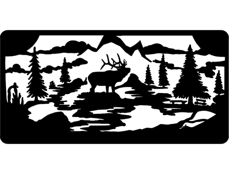 Elk Wall dxf File Free Download 3axis.co
