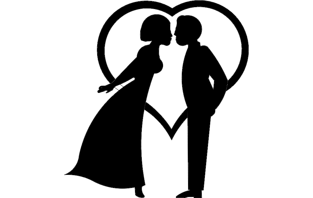 Kiss Couple dxf File Free Download 3axis.co