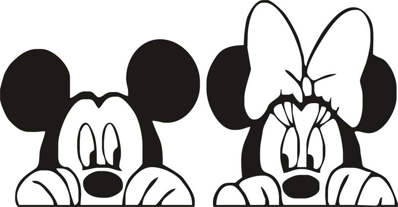 Mickey and Minnie mouse slihouette vector Free Vector cdr Download