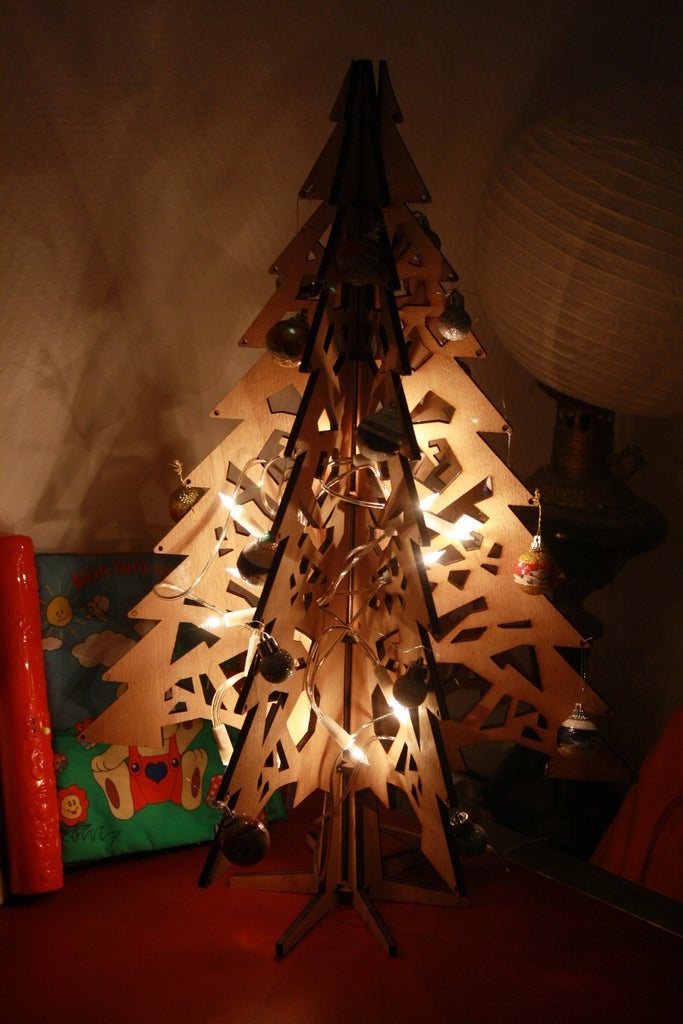 Laser Cut Christmas Tree 5mm Plywood DWG File Free Download 3axis.co