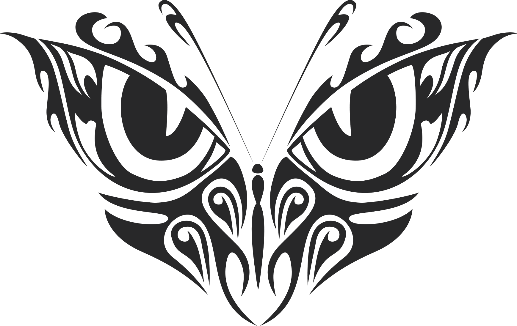 Tribal Butterfly Vector Art 33 DXF File Free Download 3axis.co